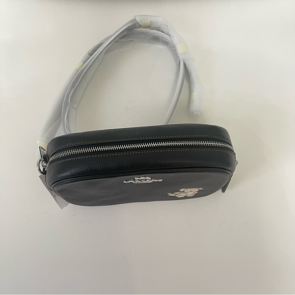 Coach Jamie Camera Bag With Happy Dog In Silver & Black Multi Color- New W/ Tag - Picture 9 of 16
